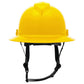 Pyramex HPT256110 Ridgeline T2 Full Brim Hard Hat - 6-Point Ratchet Suspension - Yellow