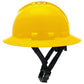 Pyramex HPT256110 Ridgeline T2 Full Brim Hard Hat - 6-Point Ratchet Suspension - Yellow