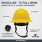 Pyramex HPT256110 Ridgeline T2 Full Brim Hard Hat - 6-Point Ratchet Suspension - Yellow