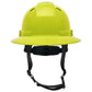 Pyramex HPT256110 Ridgeline T2 Full Brim Hard Hat - 6-Point Ratchet Suspension - Hi-Vis Lime