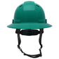 Pyramex HPT256110 Ridgeline T2 Full Brim Hard Hat - 6-Point Ratchet Suspension - Green