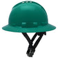 Pyramex HPT256110 Ridgeline T2 Full Brim Hard Hat - 6-Point Ratchet Suspension - Green