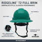 Pyramex HPT256110 Ridgeline T2 Full Brim Hard Hat - 6-Point Ratchet Suspension - Green