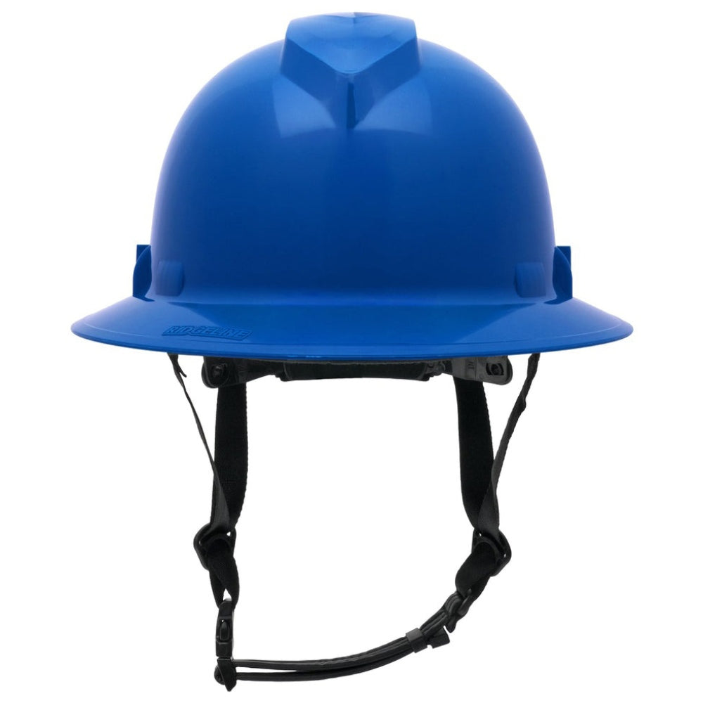 Pyramex HPT256110 Ridgeline T2 Full Brim Hard Hat - 6-Point Ratchet Suspension - Blue