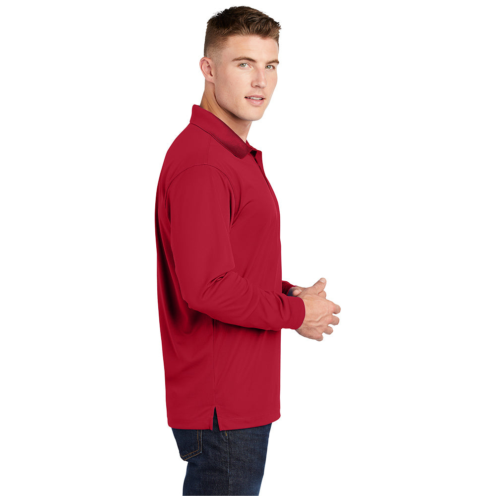 Sport-Tek® Long Sleeve Micropique Sport-Wick®Polo - Deep Red