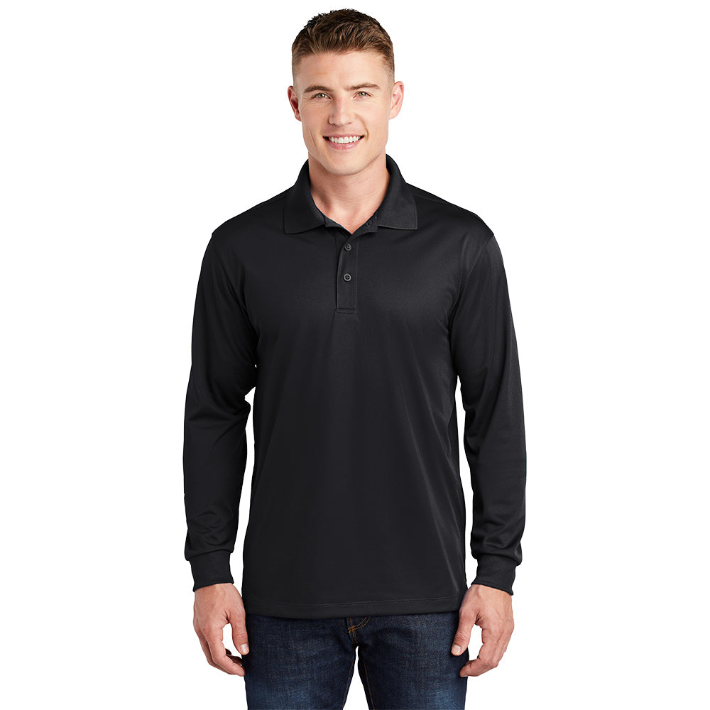 Sport-Tek® Long Sleeve Micropique Sport-Wick®Polo - Black