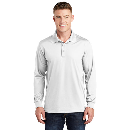 Sport-Tek® Long Sleeve Micropique Sport-Wick®Polo - White