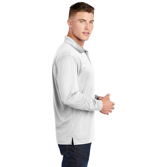 Sport-Tek® Long Sleeve Micropique Sport-Wick®Polo - White
