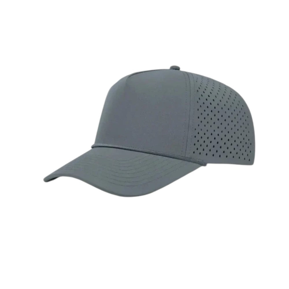 5 Panel Laser Perforated Performance Golf Rope Hat - Charcoal/Charcoal