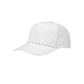 5 Panel Laser Perforated Performance Golf Rope Hat - White/Black/White