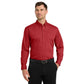 Port Authority® Long Sleeve Carefree Poplin Shirt - Rich Red