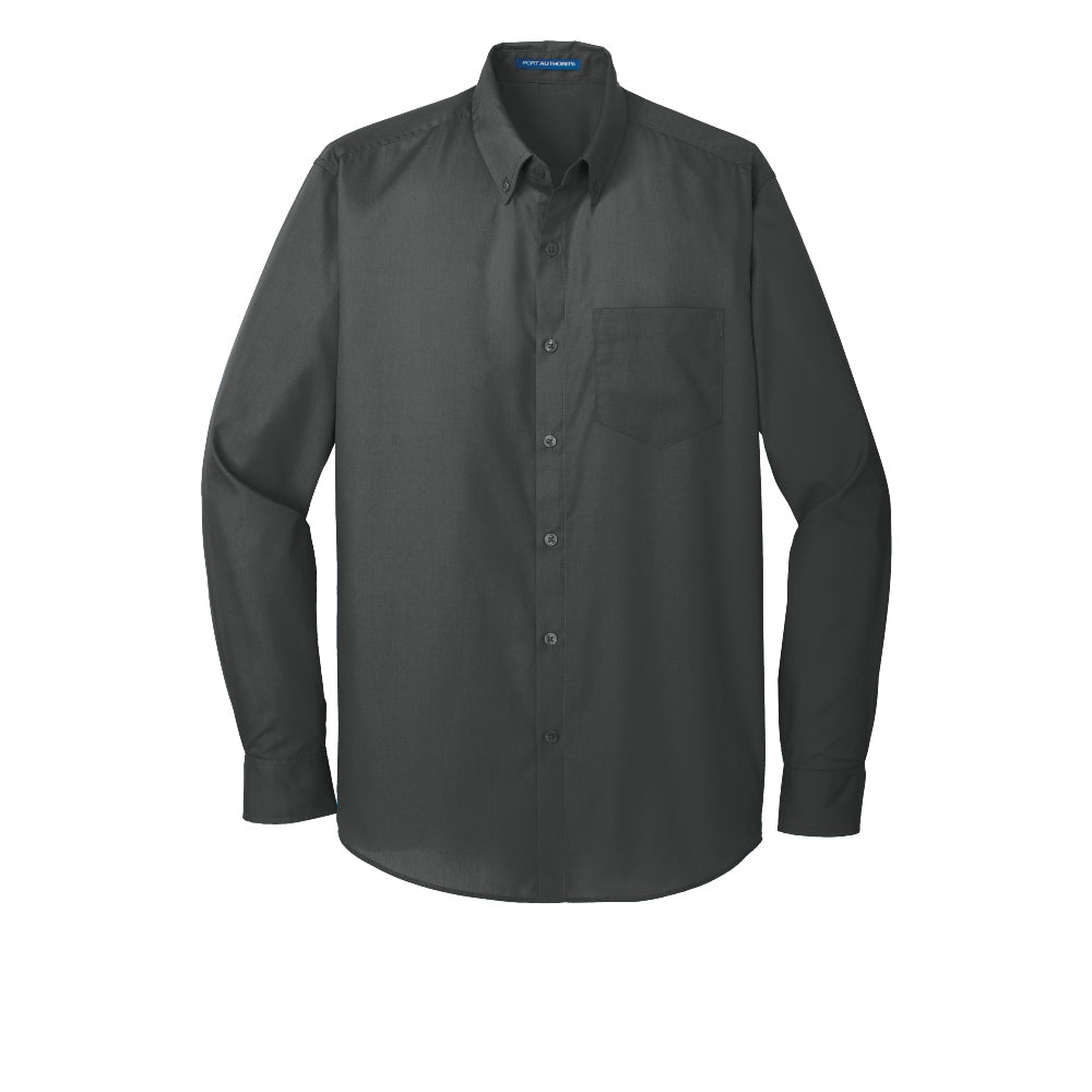 Port Authority® Long Sleeve Carefree Poplin Shirt - Graphite