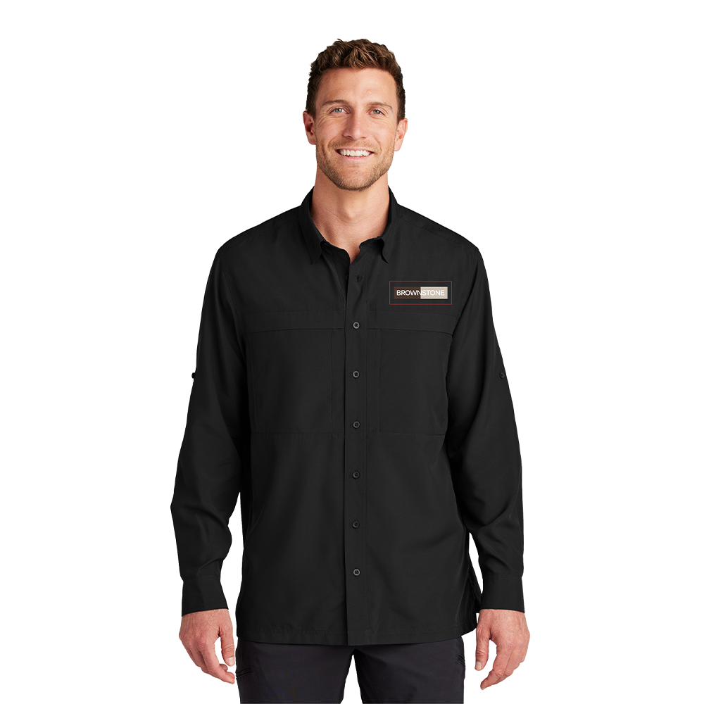 Port Authority® Long Sleeve UV Daybreak Shirt - Deep Black