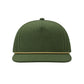 Water Repellent 5 Panel Snapback Golf Hats with Rope - Dark Green/Olive Green