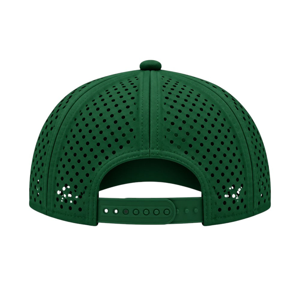 5 Panel Laser Perforated Performance Golf Rope Hat - Green/White