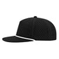 Water Repellent 5 Panel Snapback Golf Hats with Rope - Black/White